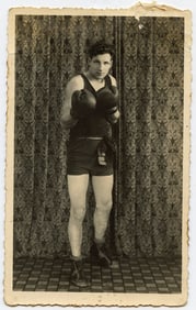 Vintage Real Photo Postcard withYoung Boxer
