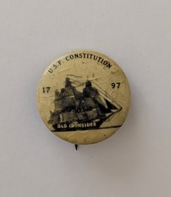 Vintage Scarce Original U.S.F. CONSTITUTION Button Pin