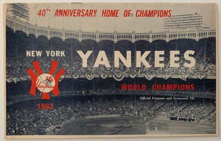 1963 New York Yankees v Chicago White Sox Baseball Program Mickey Mantle Maris