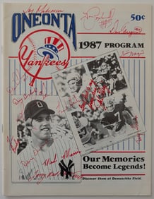 NY Yankees 1987 Program with Many Team Autographes