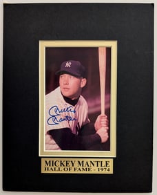Vintage Photo MICKEY MANTLE Baseball Signed