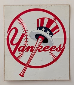 Vintage 1940's/50's New York Yankees Baseball Decal 4" x 3.5"