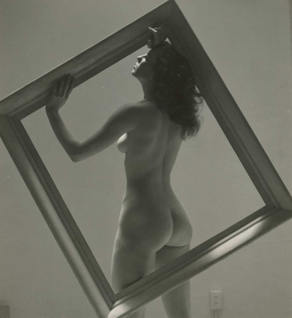 ANDRÉ DE DIENES Vintage Photo 1950s-1960s Nude Study 3" x 2.75": The provenance of this photo is from the estate/archives of notable photographer André de Dienes (Hungarian 1913 - 1986) in CA. André de Dienes is a well-known photographer, especially recognized fo