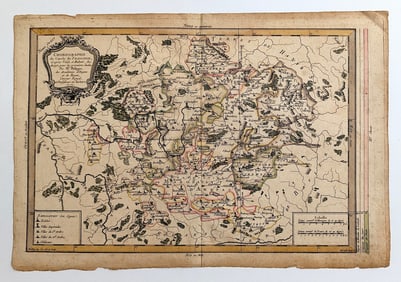 Antique Colored Map CHOROGRAPHIE du Cercle de Franconie, 1771