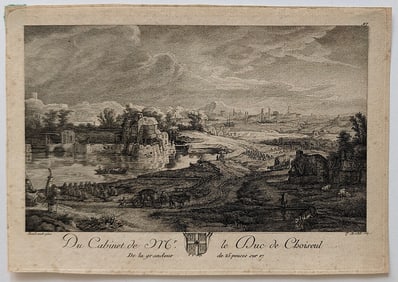 1771 Etching After REMBRANDT Cabinet du Duc de Choiseul