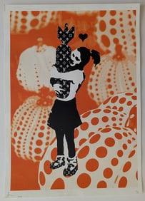 2020 Silkscreen by Death NYC Hugging Girl Hand Signed