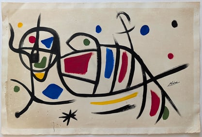 Vintage Stone Lithograph Signed MIRO