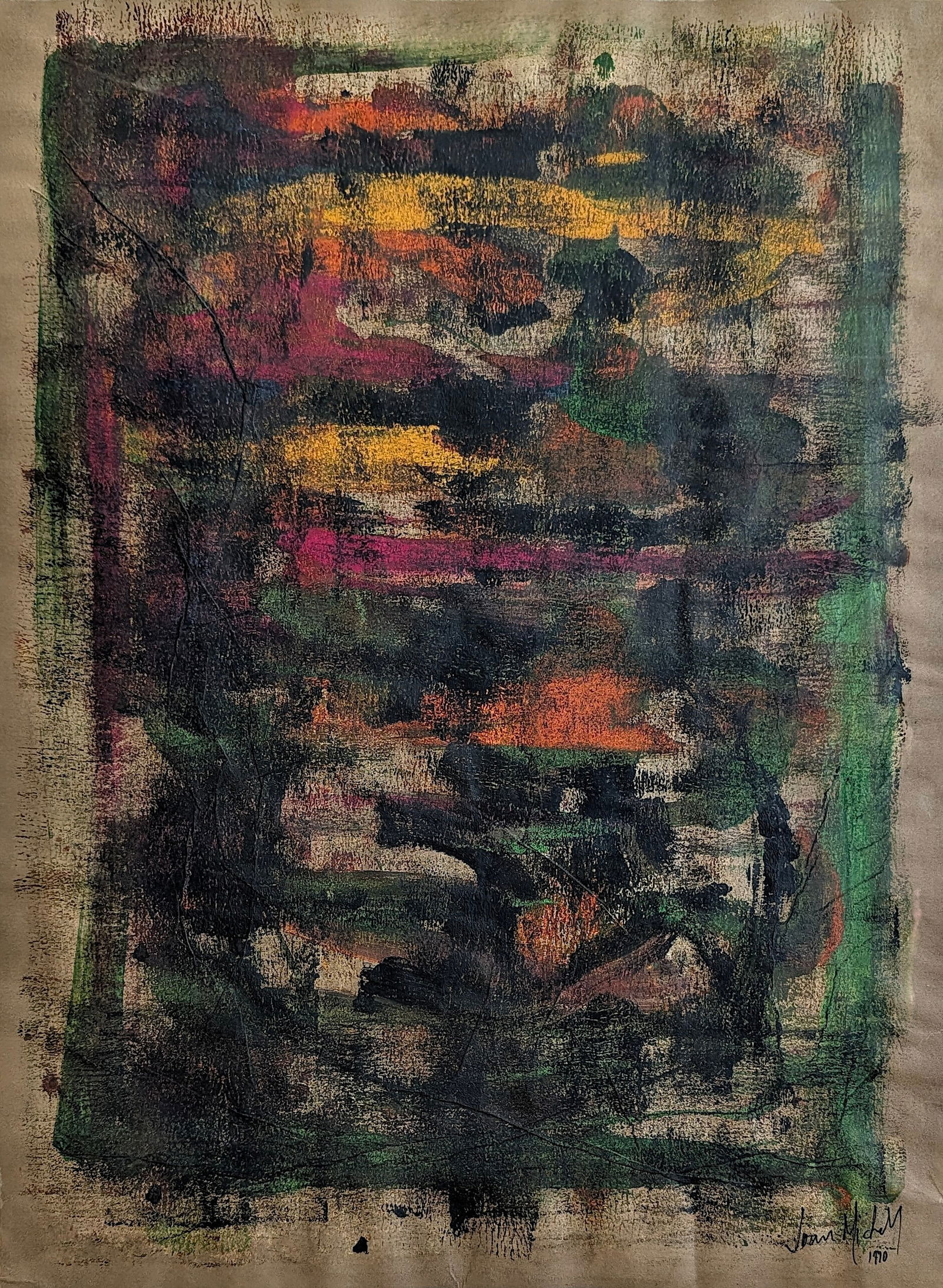 Abstract Expressionism Original Artwork Signed JOAN MICHEL, 1970 (1 of 4)
