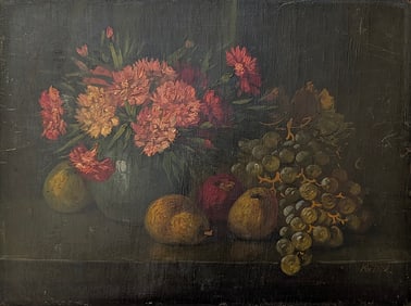 Antique Oil on Wood Panel Still Life Flowers KLAAS HENDRIK van DIJK