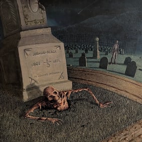 Vintage Original Illiustration Halloween Scene by MEL ODOM