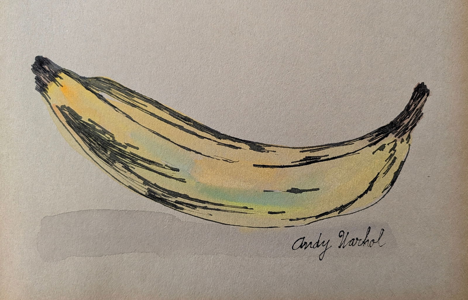 Original Watercolor Drawing on Paper Signed ANDY WARHOL (after): ABOUT PROVENANCE AND ATTRIBUTION: This item originates from the estate of a prominent Miami-based dealer and collector active throughout the 20th century. It comprises a wide variety of artworks and e