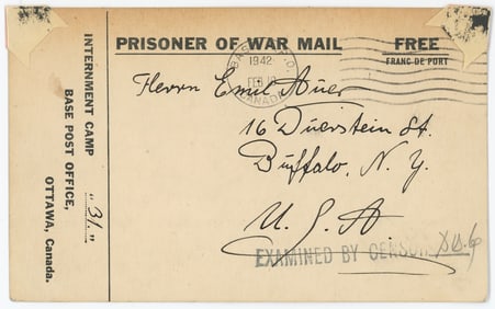 WW2 Ca. 1940s German Prisoner of War POW-Mail