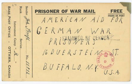 WW2 Ca. 1940s German Prisoner of War POW-Mail