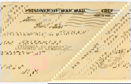 WW2 Ca. 1940s German Prisoner of War POW-Mail