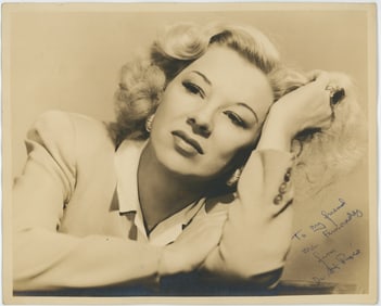 Vintage Portrait Photo of GLORIA GRAHAME Gift to Mr. Fernandez