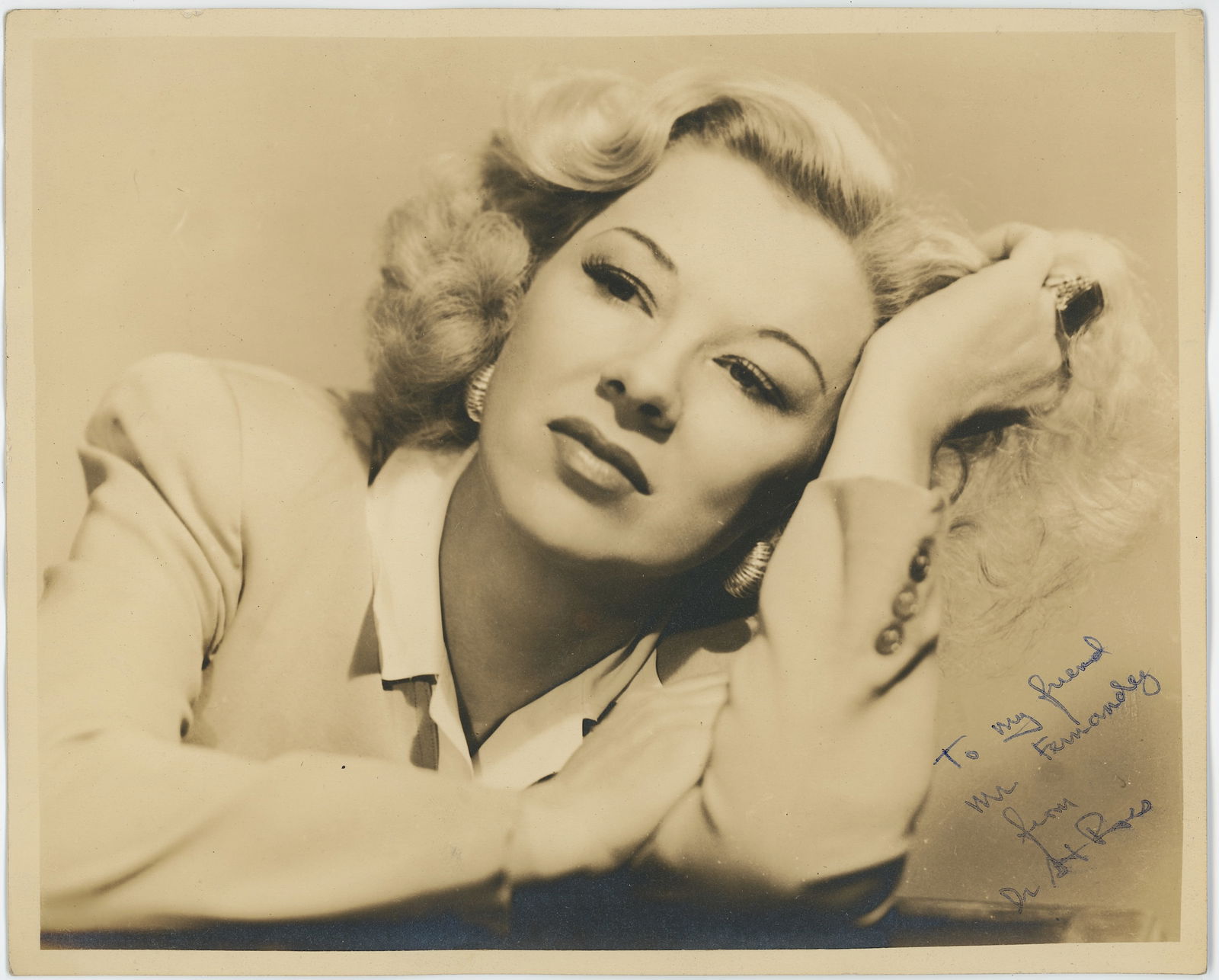 Vintage Portrait Photo of GLORIA GRAHAME Gift to Mr. Fernandez (1 of 3)