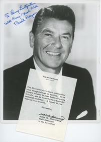 Vintage Hand Signed Photo Pres. RONALD REAGAN Dedicated
