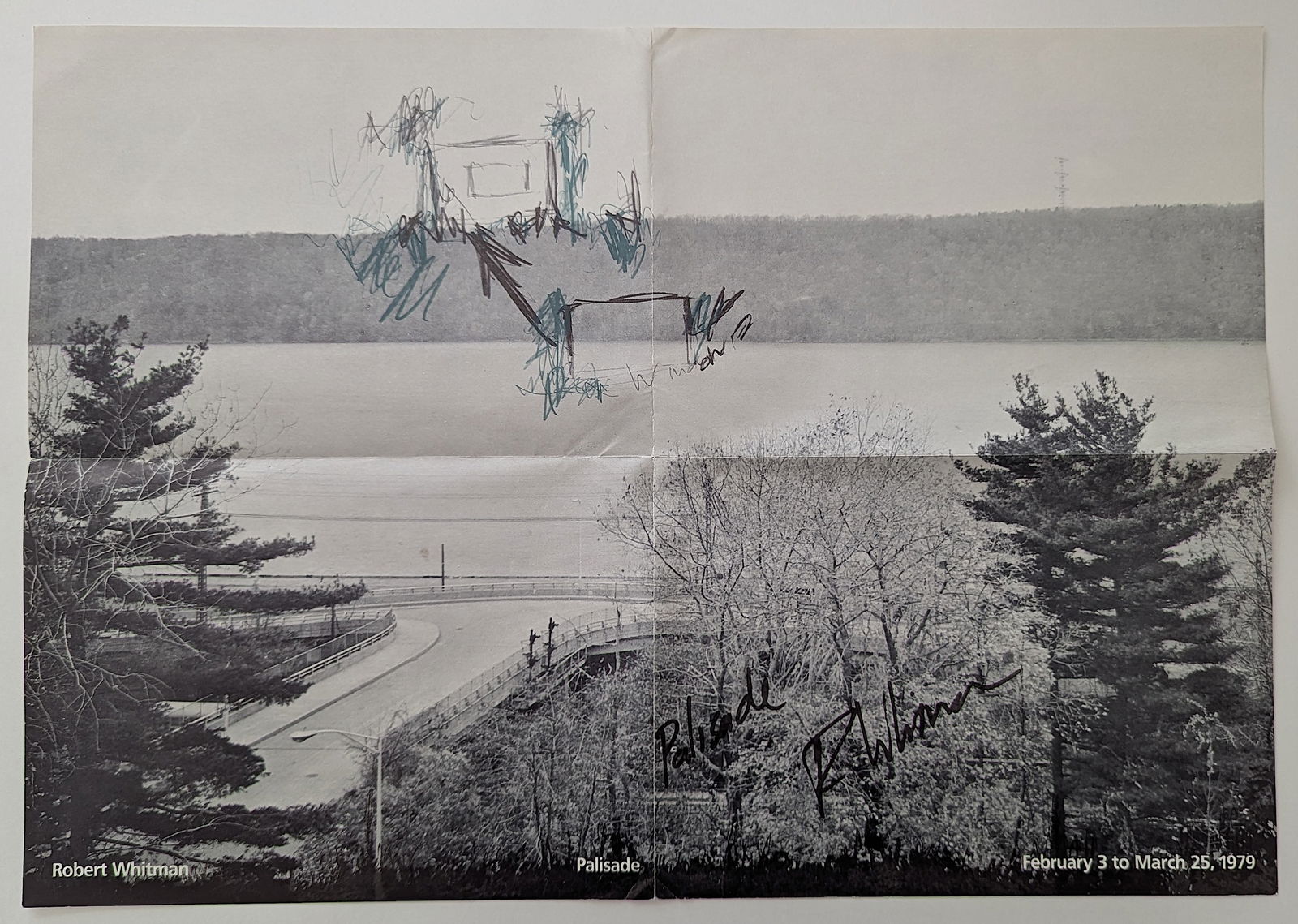 Robert Whitman Palisade Hudson River Museum 1979 Poster: The provenance of this lot is from the estate of a deceased formal art collector/curator in Miami, FL. We have included quality images to show it's actual condition. This lot is located in Boca Raton,