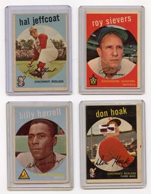 Vintage 1959 Set with 4  Topps Baseball Cards