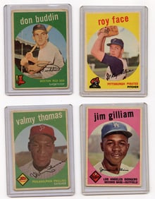 Vintage 1959 Set with 4  Topps Baseball Cards