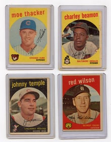 Vintage 1959 Set with 4  Topps Baseball Cards