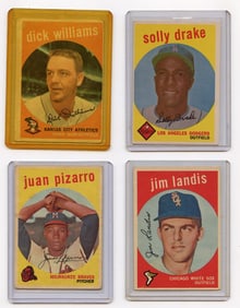 Vintage 1959 Set with 4  Topps Baseball Cards