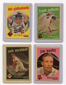 Vintage 1959 Set with 4  Topps Baseball Cards