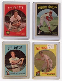 Vintage 1959 Set with 4  Topps Baseball Cards