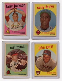 Vintage 1959 Set with 4  Topps Baseball Cards