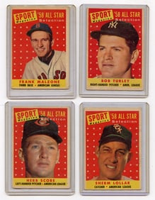 Vintage 1958 All Stars Set with 4  Topps Baseball Cards