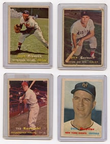 Vintage 1957 Set with 4  Topps Baseball Cards