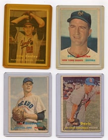 Vintage 1957 Set with 4  Topps Baseball Cards