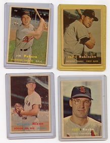 Vintage 1957 Set with 4  Topps Baseball Cards