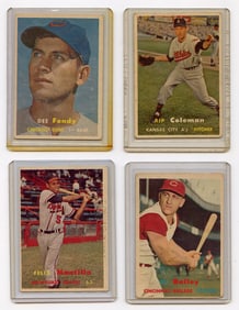 Vintage 1957 Set with 4  Topps Baseball Cards