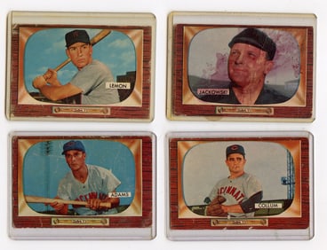 Vintage 1955 Set with 4  Bowman Baseball Cards