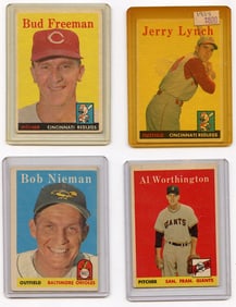Vintage 1958 Set with 4  Topps Baseball Cards