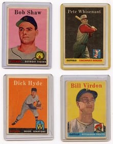 Vintage 1958 Set with 4  Topps Baseball Cards