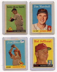 Vintage 1958 Set with 4  Topps Baseball Cards