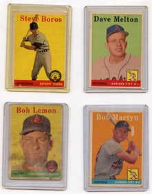 Vintage 1958 Set with 4  Topps Baseball Cards