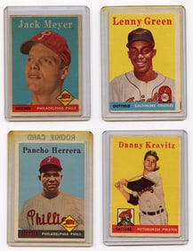 Vintage 1958 Set with 4  Topps Baseball Cards
