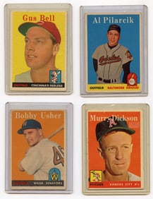 Vintage 1958 Set with 4  Topps Baseball Cards