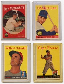 Vintage 1958 Set with 4  Topps Baseball Cards