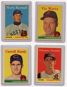 Vintage 1958 Set with 4  Topps Baseball Cards