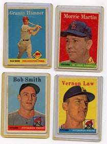 Vintage 1958 Set with 4  Topps Baseball Cards