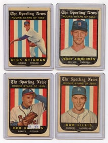 Vintage 1959 Set with 4 Sporting News Topps Baseball Cards