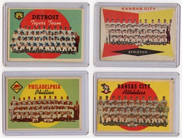 Vintage TEAMS Set with 4  Topps Baseball Cards