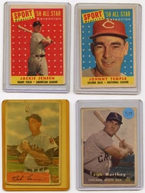 Vintage MIXED YEARS Set with 4  Topps Baseball Cards