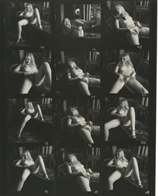 Vintage BRUCE WARLAND Original Contact Sheet Photo Nude Stamped
