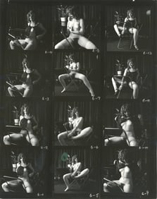 Vintage BRUCE WARLAND Original Contact Sheet Photo Nude Stamped