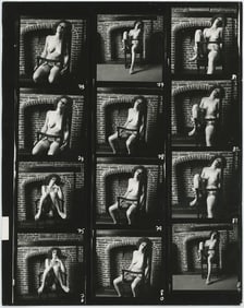 Vintage BRUCE WARLAND Original Contact Sheet Photo Nude Stamped